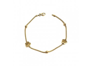 Bracciale da donna in oro giallo 18 kt con charm fiore