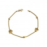 Bracciale da donna in oro giallo 18 kt con charm fiore