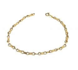 BRACCIALE UOMO CATENA GIALLO 18 KT LUCIDO E SATINATO