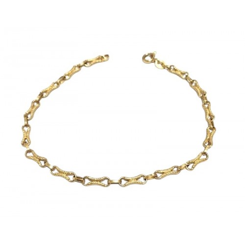BRACCIALE UOMO CATENA GIALLO 18 KT LUCIDO E SATINATO