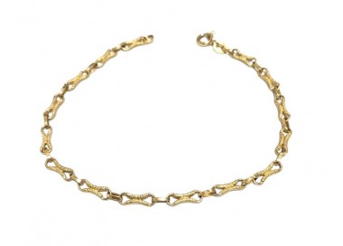 BRACCIALE UOMO CATENA GIALLO 18 KT LUCIDO E SATINATO