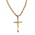 COLLANA CATENA IN ORO GIALLO 18 KT CON CROCIFISSO