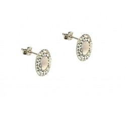 ORECCHINI IN ORO BIANCO 18 KT CON ZIRCONI TAGLIO BRILLANTE