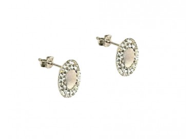 ORECCHINI IN ORO BIANCO 18 KT CON ZIRCONI TAGLIO BRILLANTE