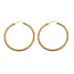 ORECCHINI CERCHI TORCHON IN ORO GIALLO 18 KT DIAMETRO 3,7