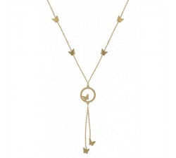 COLLANA DA DONNA IN ORO GIALLO 18 KT CON FARFALLA