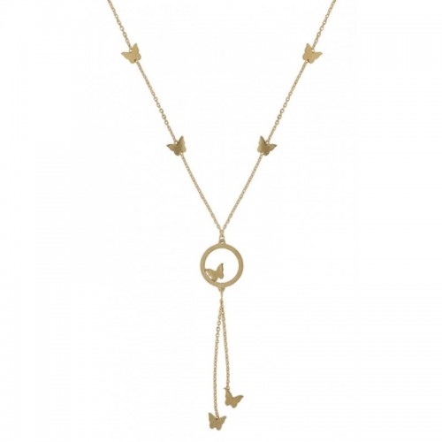 COLLANA DA DONNA IN ORO GIALLO 18 KT CON FARFALLA