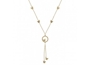 COLLANA DA DONNA IN ORO GIALLO 18 KT CON FARFALLA