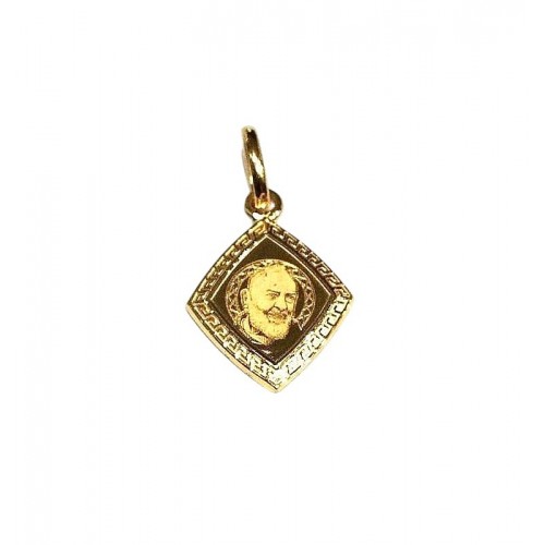 CIONDOLO SAN PIO IN ORO GIALLO 18 KT + COLLANA LACCIO IN OMAGGIO