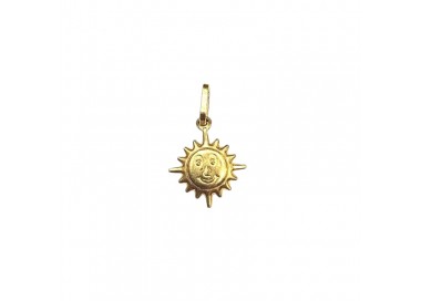 CIONDOLO SOLE IN ORO GIALLO 18 KT + COLLANA LACCIO IN OMAGGIO