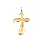 CIONDOLO CROCIFISSO IN ORO GIALLO 18 KT + COLLANA LACCIO IN OMAGGIO