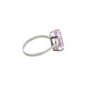 ANELLO SOLITARIO DA DONNA IN ORO BIANCO 18 KT CON ROSA DI FRANCIA