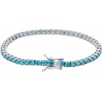 BRACCIALE TENNIS IN ARGENTO 925 CON ACQUAMARNA CELESTE