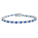 BRACCIALE TENNIS IN ARGENTO 925 CON E ZIRCONI BIANCHI E BLU ZAFFIRO
