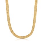 COLLANA 4 FILI FUNE IN ORO GIALLO 18 KT