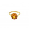 ANELLO SOLITARIO DA DONNA IN ORO GIALLO 18 KT CON ZIRCONE CITRINO