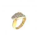ANELLO DA DONNA SERPENTE IN ORO GIALLO E BIANCO 18 KT CON ZIRCONI TAGLIO BRILLANTE 