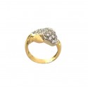 ANELLO DA DONNA SERPENTE IN ORO GIALLO E BIANCO 18 KT CON ZIRCONI TAGLIO BRILLANTE 