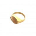ANELLO UOMO SCUDO IN ORO GIALLO BIANCO E ROSA 18 KT CON ZIRCONE TAGLIO BRILLANTE 