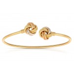 BRACCIALE NODO RIGIDO IN ORO GIALLO BIANCO E ROSA18 KT