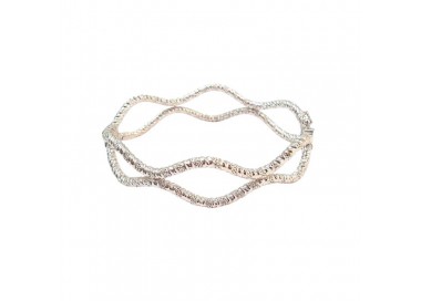 BRACCIALE DA DONNA RIGIDO IN ORO BIANCO 18 KT CON CHIUSURA