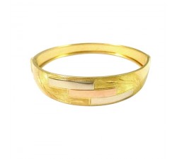 BRACCIALE DA DONNA RIGIDO IN ORO GIALLO BIANCO E ROSA 18 KT