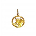 CIONDOLO TORO SEGNO ZODIACALE IN ORO GIALLO+ COLLANA LACCIO IN OMAGGIO