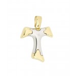 CIONDOLO CON TAU IN ORO GIALLO E BIANCO 18 KT+ COLLANA LACCIO IN OMAGGIO