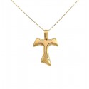 COLLANA CROCE TAU IN ORO GIALLO 18 KT