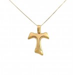 COLLANA CROCE TAU IN ORO GIALLO 18 KT