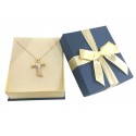COLLANA ORO GIALLO 18 KT CON CROCE TAU IN ORO BICOLORE