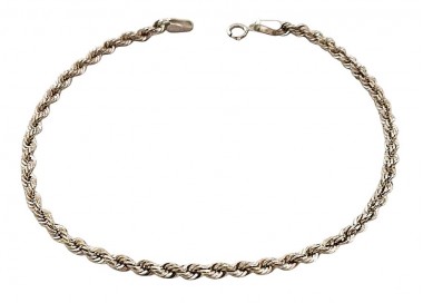 BRACCIALE FUNE CORDA IN ORO BIANCO 18 KT UNISEX