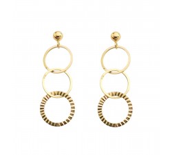 ORECCHINI PENDENTI CATENA CERCHI IN ORO GIALLO 18 KT