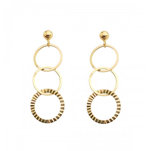 ORECCHINI PENDENTI CATENA IN ORO GIALLO 18 KT