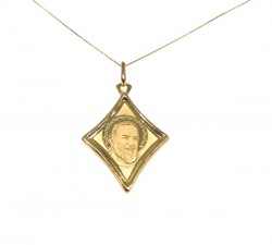 COLLANA MEDAGLIETTA SAN PIO IN ORO GIALLO 18 KT