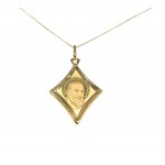 COLLANA MEDAGLIETTA SAN PIO IN ORO GIALLO 18 KT
