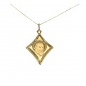 COLLANA MEDAGLIETTA SAN PIO IN ORO GIALLO 18 KT