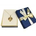 COLLANA MEDAGLIETTA CUORE SAN PIO IN ORO GIALLO 18 KT