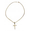 COLLANA ORO GIALLO 18 KT CON CROCIFISSO IN ORO BICOLORE