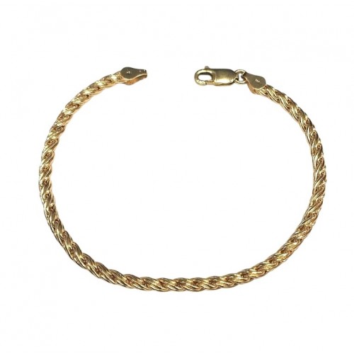 BRACCIALE TUBOLARE INTRECCIO UNISEX IN ORO GIALLO 18 KT 