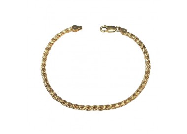 BRACCIALE TUBOLARE INTRECCIO UNISEX IN ORO GIALLO 18 KT