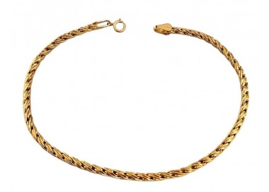 BRACCIALE TUBOLARE INTRECCIO IN ORO GIALLO 18 KT