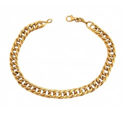 BRACCIALE CATENA ALTERNATA IN ORO GIALLO 18 KT