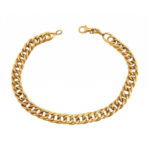 BRACCIALE CATENA ALTERNATA IN ORO GIALLO 18 KT
