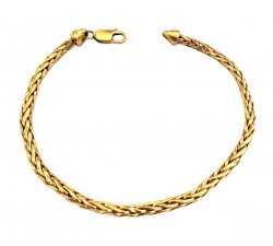 BRACCIALE UOMO CATENA INTRECCIO TUBOLARE IN GIALLO 18 KT