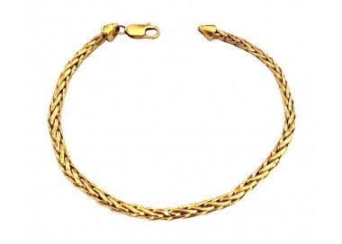 BRACCIALE UOMO CATENA INTRECCIO TUBOLARE IN GIALLO 18 KT