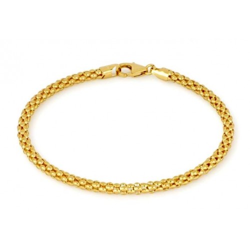 BRACCIALE UOMO MAGLIA POP CORN IN ORO GIALLO 18 KT