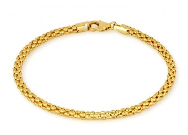 BRACCIALE UOMO MAGLIA POP CORN IN ORO GIALLO 18 KT