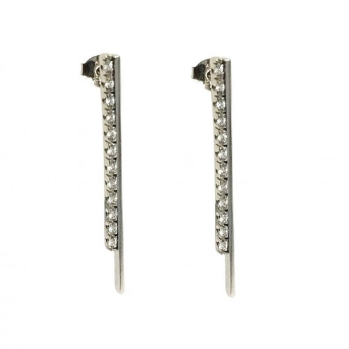 ORECCHINI TENNIS IN ORO BIANCO18 KT E ZIRCONI