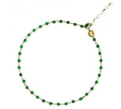 BRACCIALE CON SPINELLI VERDI IN ORO GIALLO 18 KT